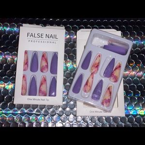 Purple 💜 Marble Press On Nails